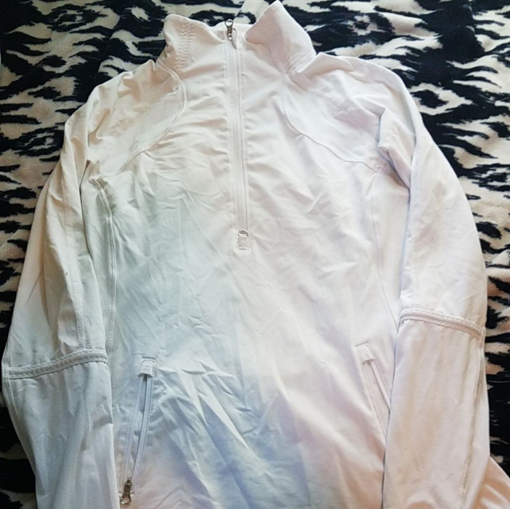 White Lululemon half zip